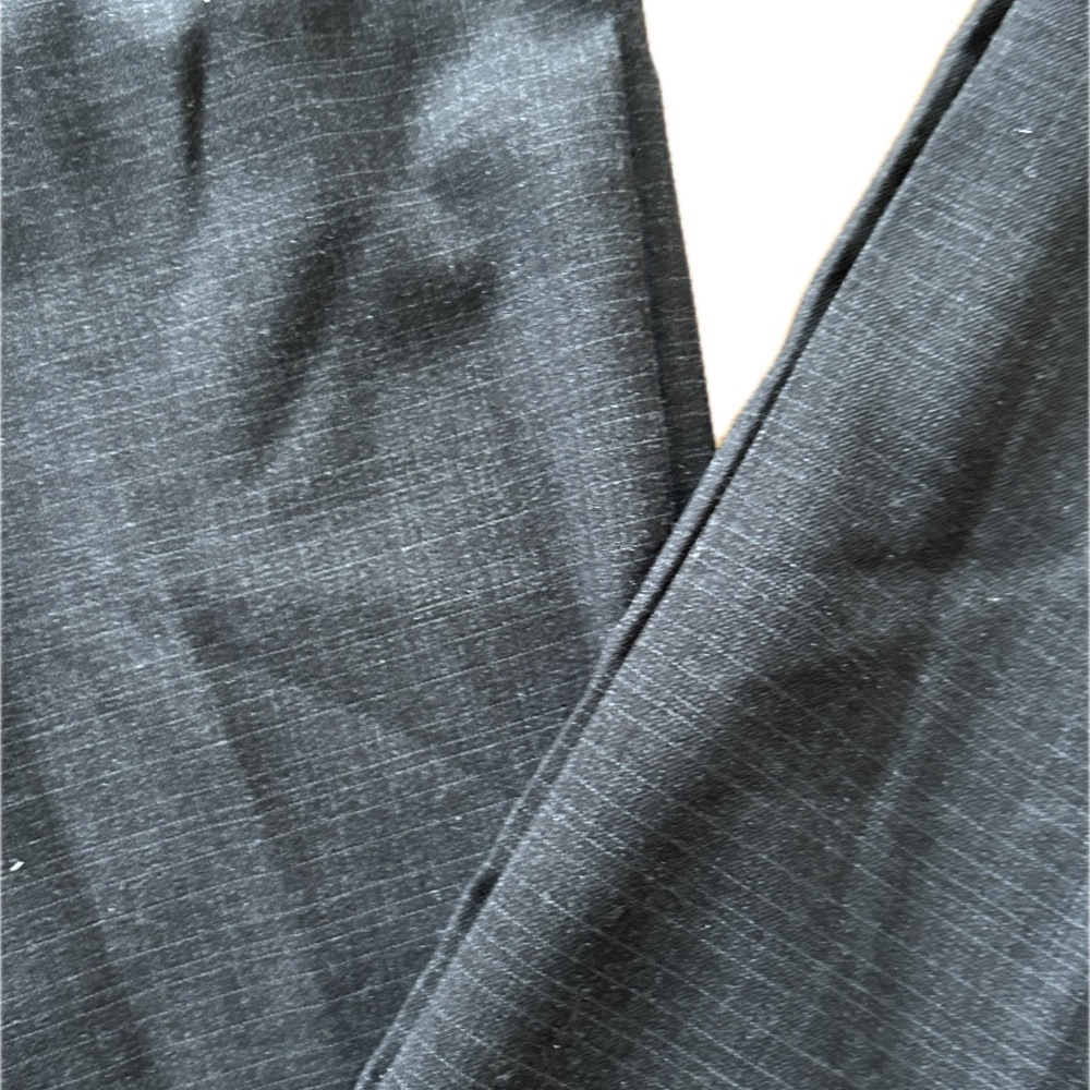 Banana Republic deep grey trousers with subtle hatch pattern in